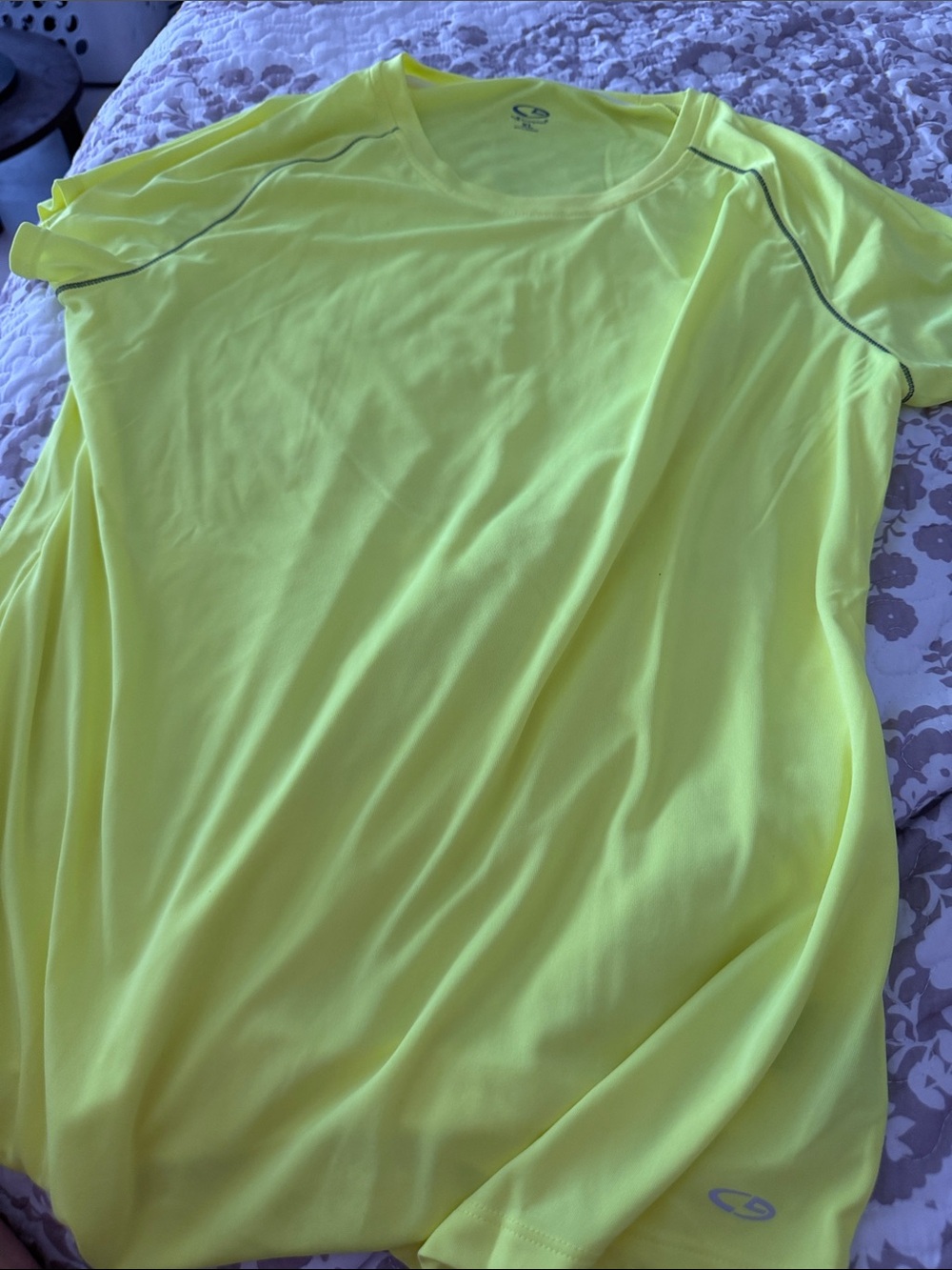 Champion Neon Yellow Short Sleeve Performance Tee